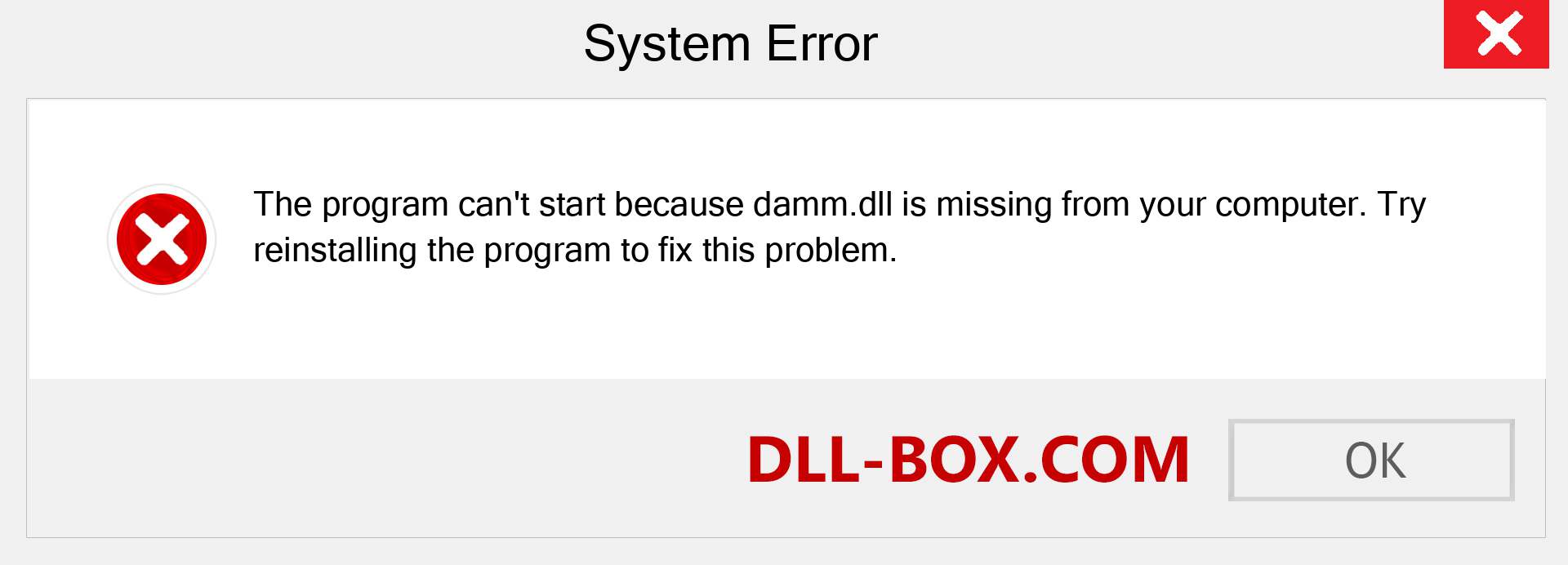 damm.dll file is missing?. Download for Windows 7, 8, 10 - Fix  damm dll Missing Error on Windows, photos, images